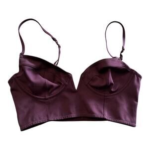 Free People Brianna longline underwire bra in Black Sugar Size Medium